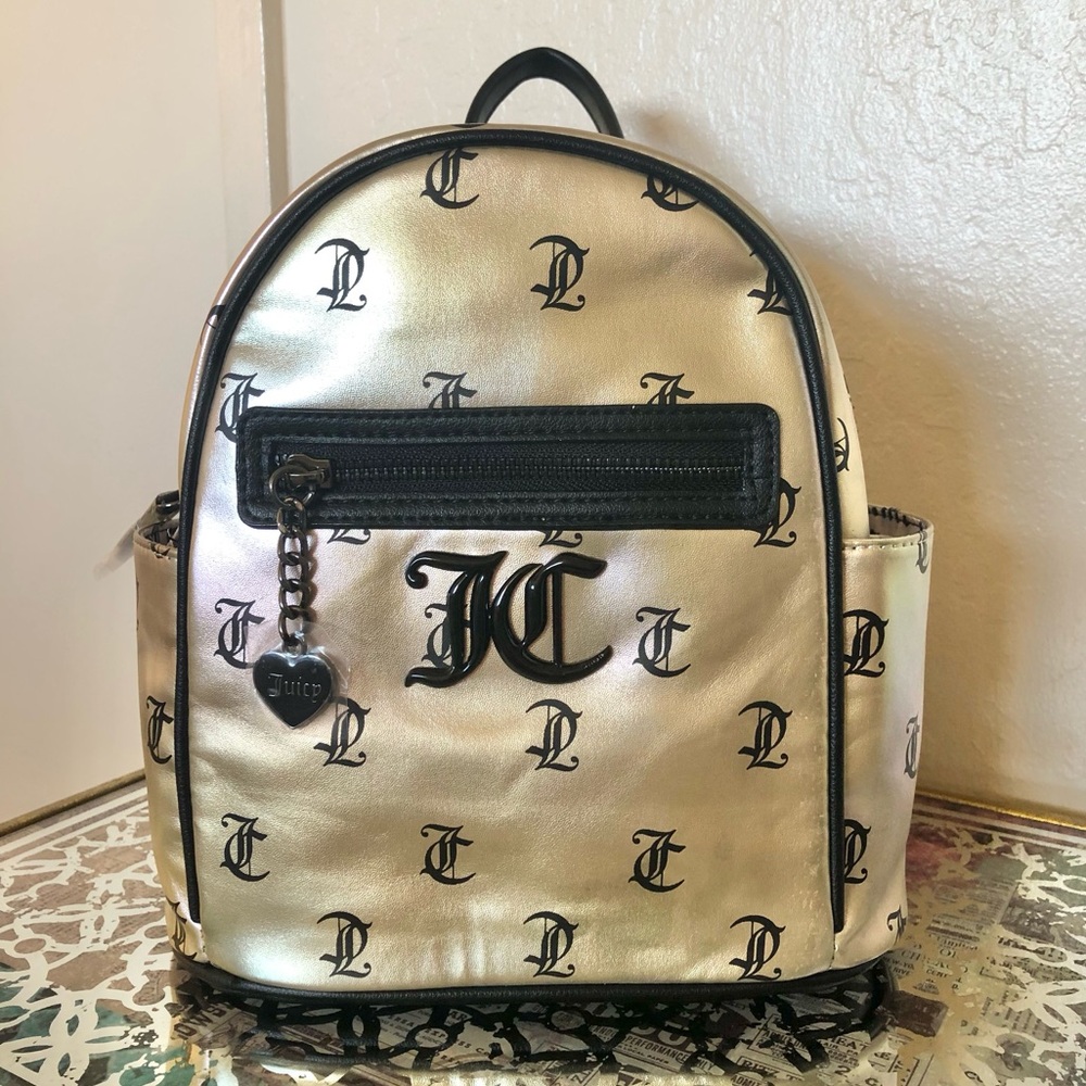 Juicy Couture Gold with Rainbow Hue Small Backpack NWT